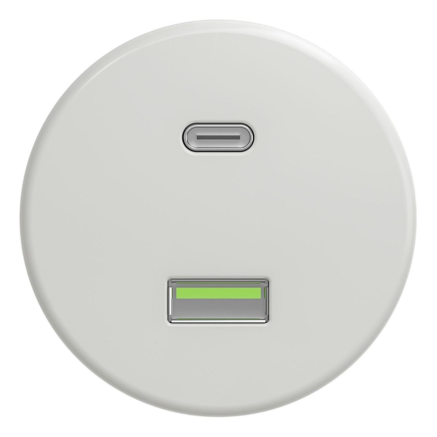 Kliklap - Enchufe USB vintage A+C blanco