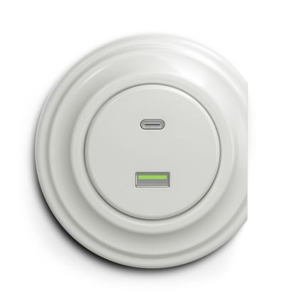 Kliklap - Enchufe USB vintage A+C blanco