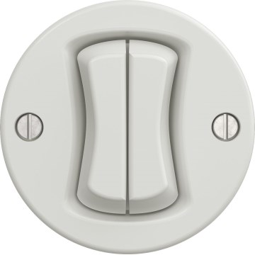 Kliklap - Interruptor de doble pulsador vintage blanco