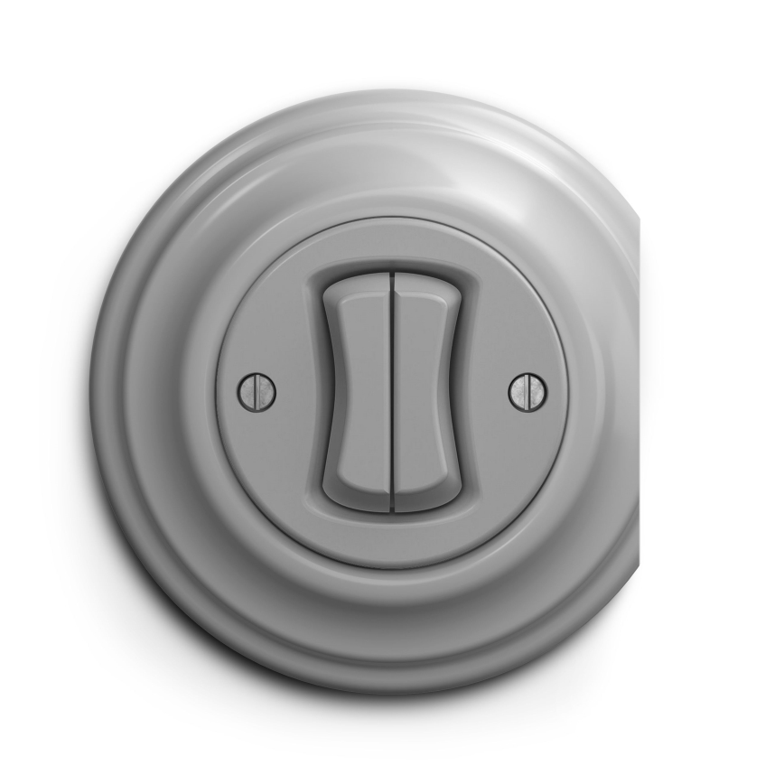 Kliklap - Interruptor de doble pulsador vintage gris