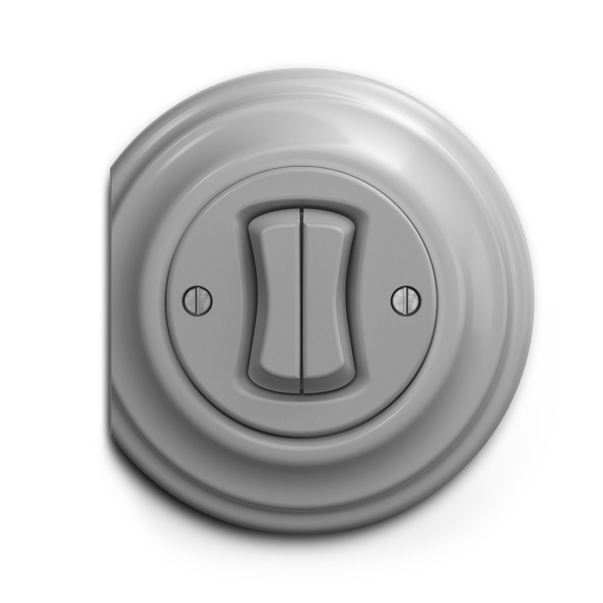 Kliklap - Interruptor de doble pulsador vintage gris