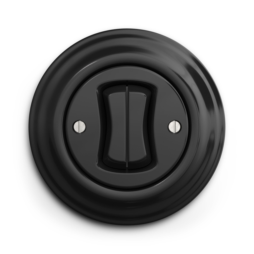 Kliklap - Interruptor de doble pulsador vintage negro