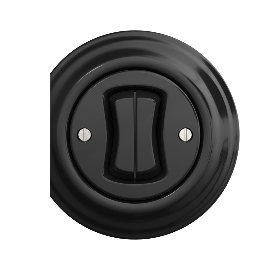 Kliklap - Interruptor de doble pulsador vintage negro