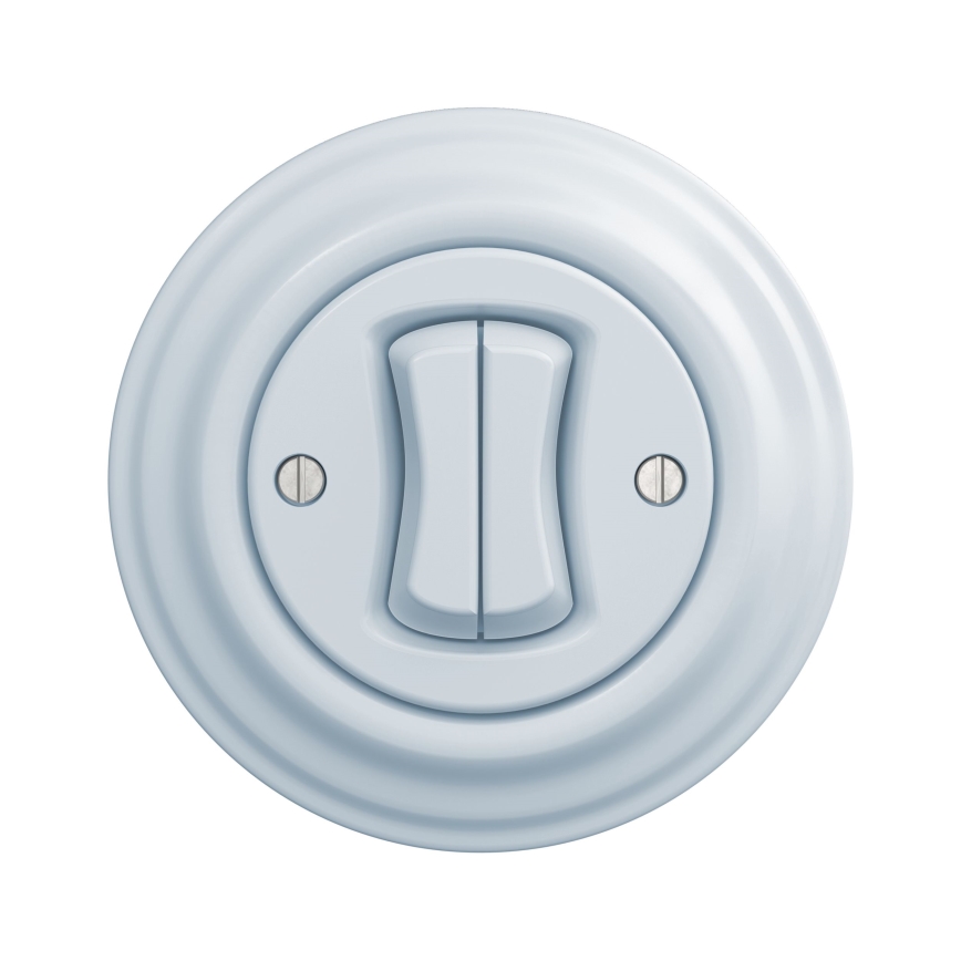 Kliklap - Interruptor de escalera doble vintage n° 6+6 azul