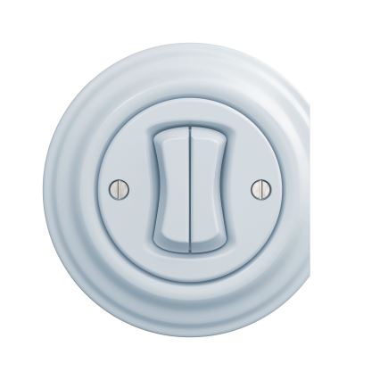 Kliklap - Interruptor de escalera doble vintage n° 6+6 azul