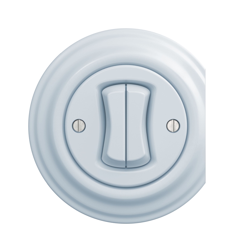 Kliklap - Interruptor de escalera doble vintage n° 6+6 azul