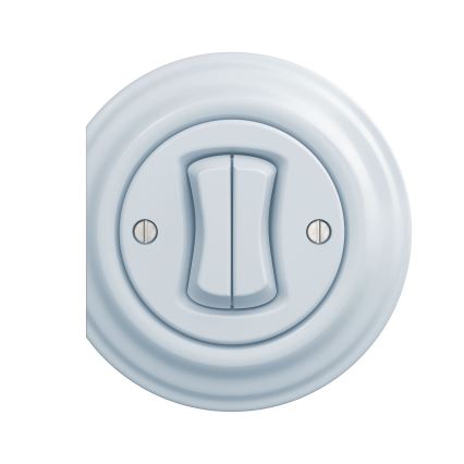 Kliklap - Interruptor de escalera doble vintage n° 6+6 azul