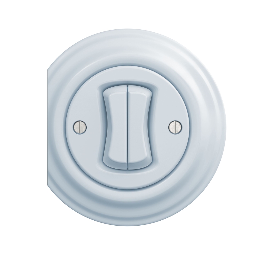 Kliklap - Interruptor de escalera doble vintage n° 6+6 azul