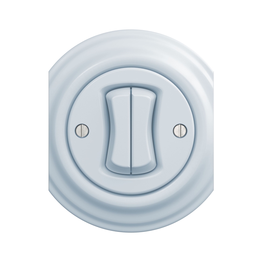 Kliklap - Interruptor de escalera doble vintage n° 6+6 azul