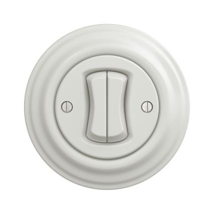 Kliklap - Interruptor de escalera doble vintage n° 6+6 blanco