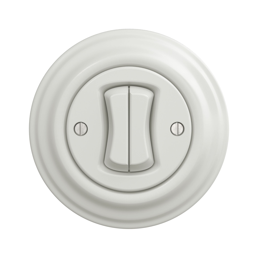 Kliklap - Interruptor de escalera doble vintage n° 6+6 blanco