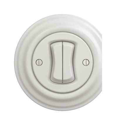Kliklap - Interruptor de escalera doble vintage n° 6+6 blanco