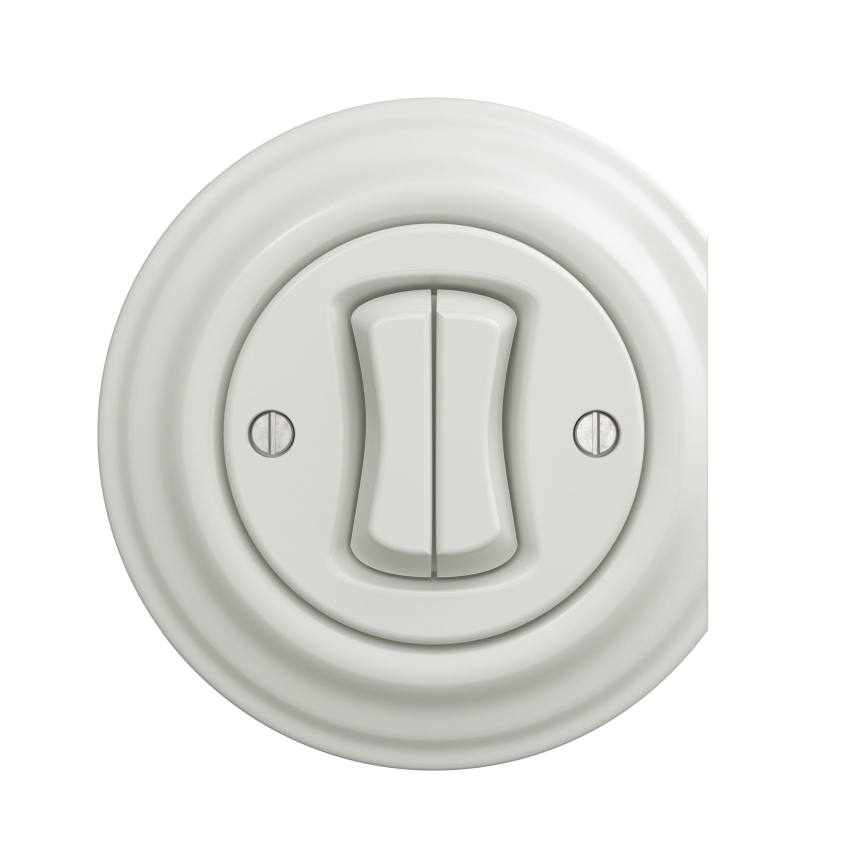 Kliklap - Interruptor de escalera doble vintage n° 6+6 blanco