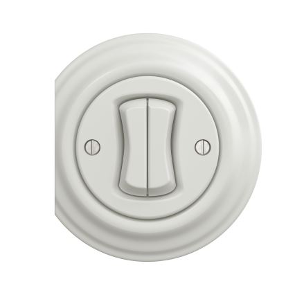 Kliklap - Interruptor de escalera doble vintage n° 6+6 blanco