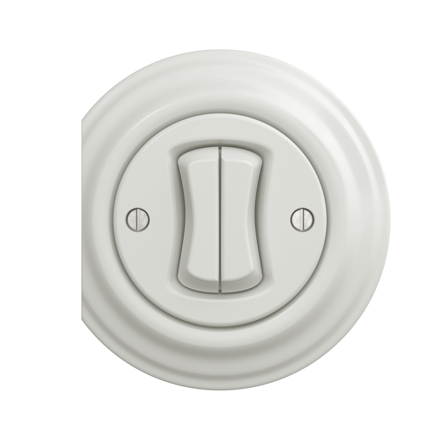 Kliklap - Interruptor de escalera doble vintage n° 6+6 blanco