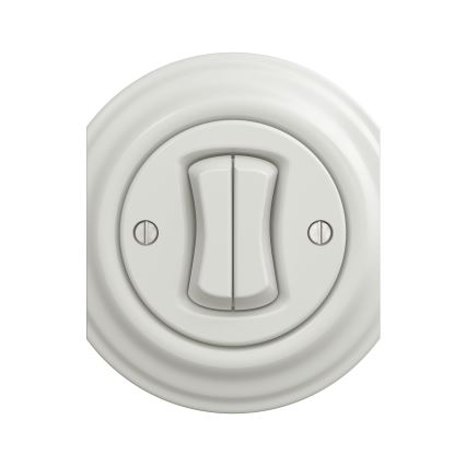 Kliklap - Interruptor de escalera doble vintage n° 6+6 blanco