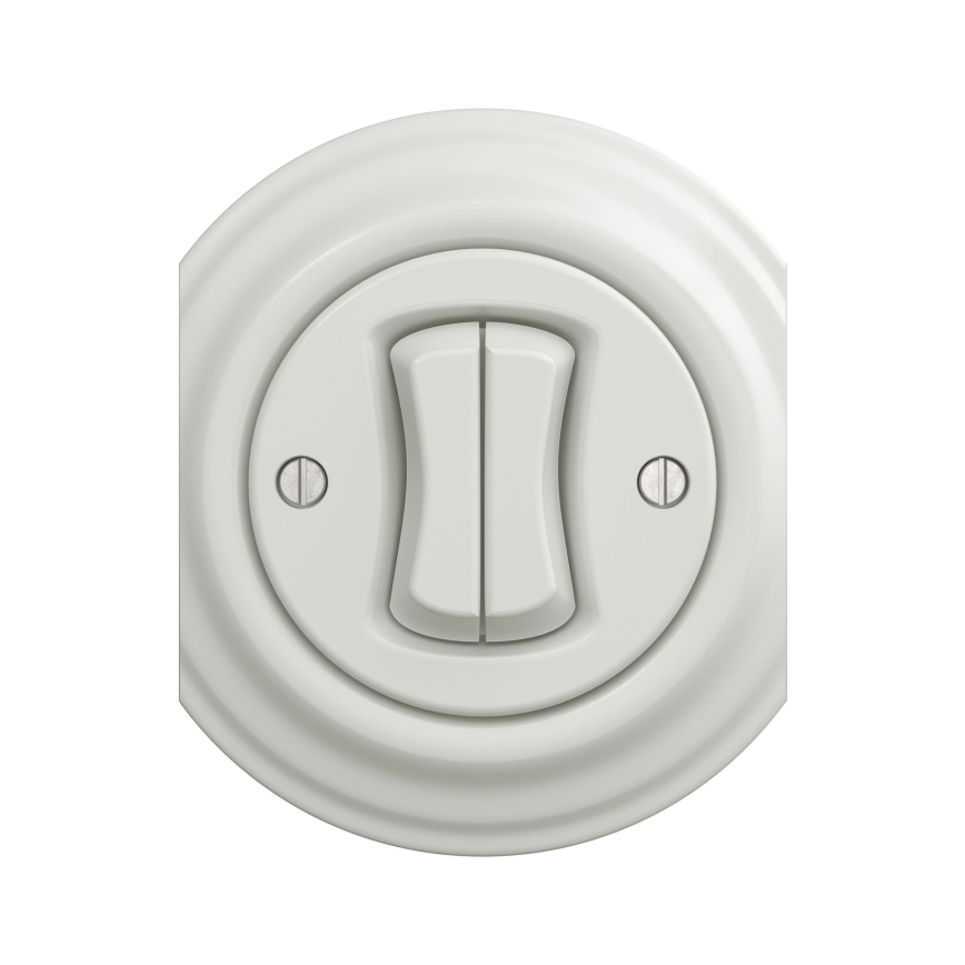 Kliklap - Interruptor de escalera doble vintage n° 6+6 blanco