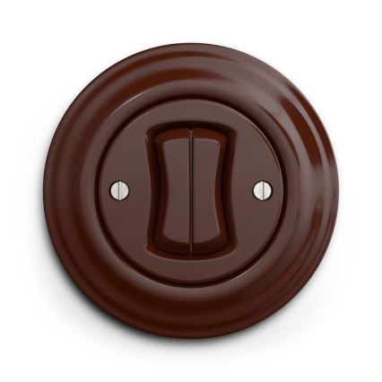 Kliklap - Interruptor de escalera doble vintage n° 6+6 marrón