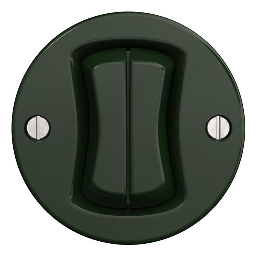 Kliklap - Interruptor de escalera doble vintage n° 6+6 Verde