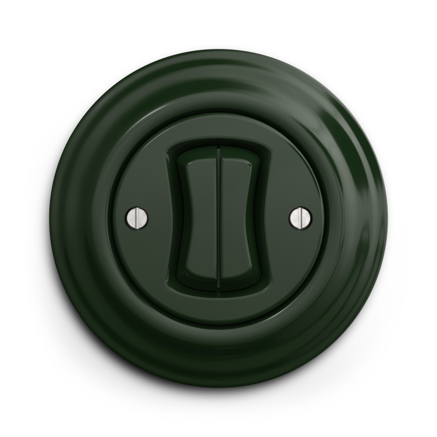 Kliklap - Interruptor de escalera doble vintage n° 6+6 Verde
