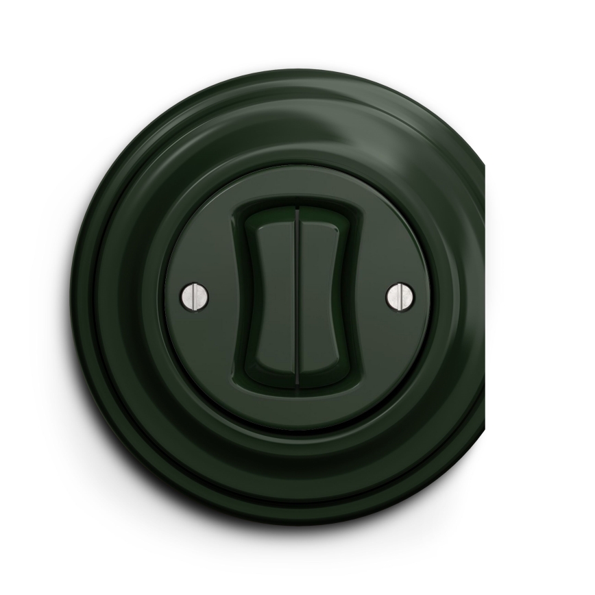 Kliklap - Interruptor de escalera doble vintage n° 6+6 Verde