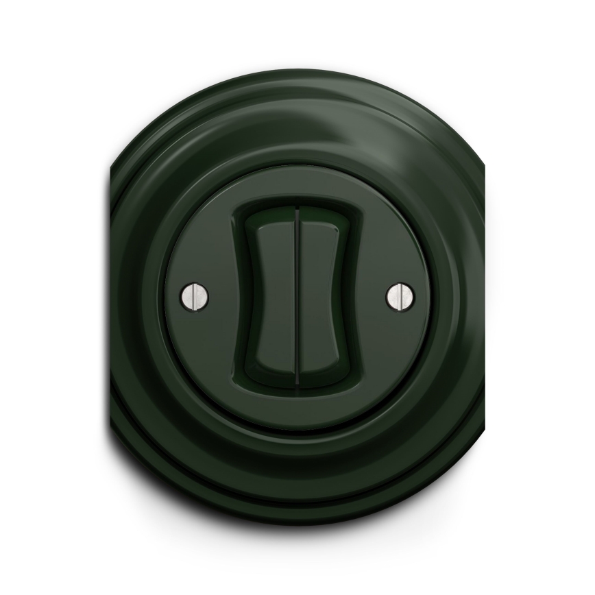 Kliklap - Interruptor de escalera doble vintage n° 6+6 Verde