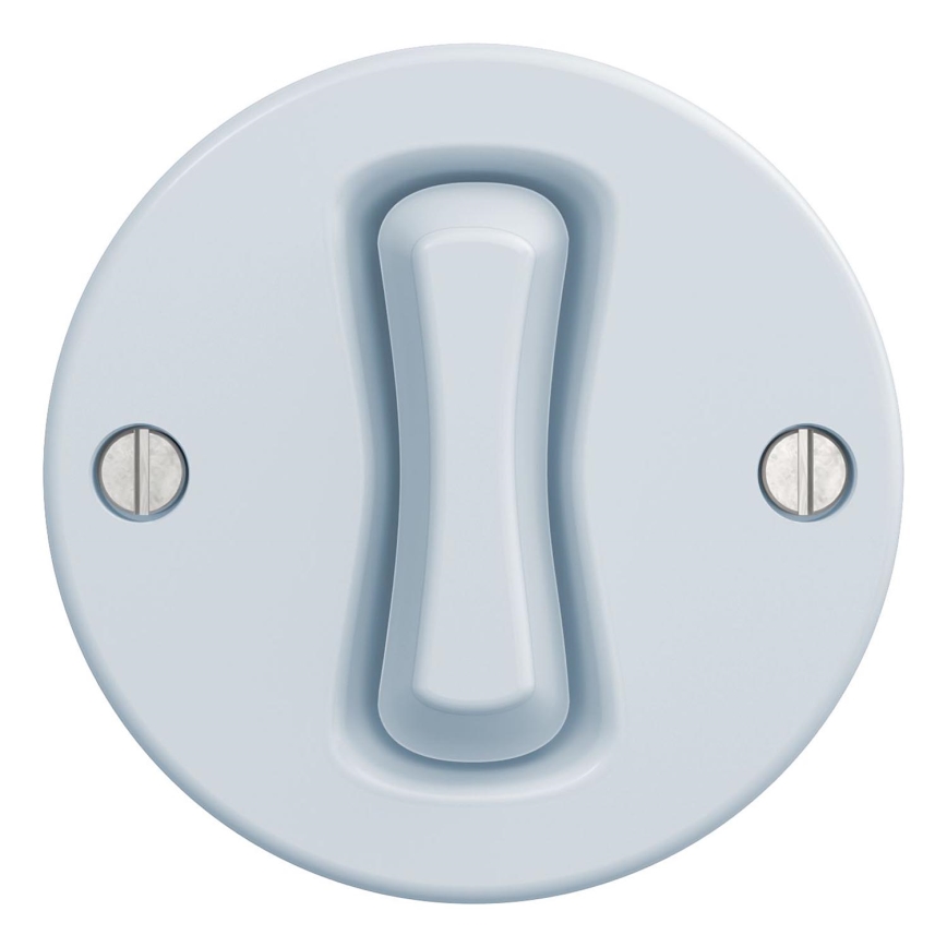 Kliklap - Interruptor de pulsador vintage azul