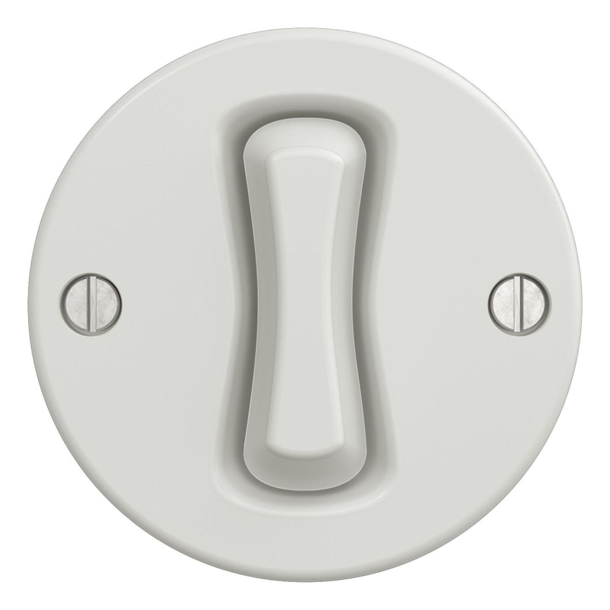 Kliklap - Interruptor de pulsador vintage blanco