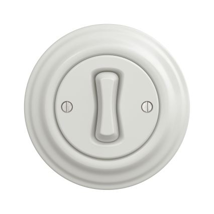 Kliklap - Interruptor de pulsador vintage blanco