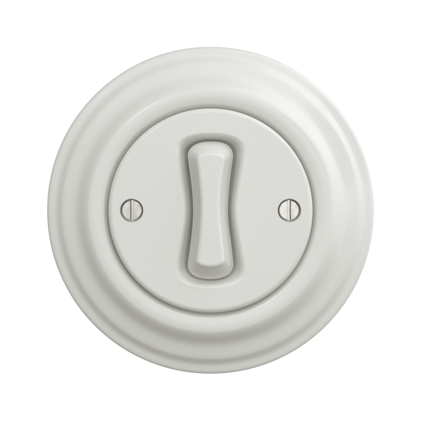 Kliklap - Interruptor de pulsador vintage blanco