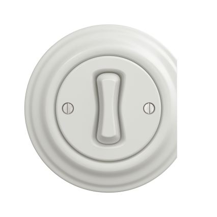 Kliklap - Interruptor de pulsador vintage blanco