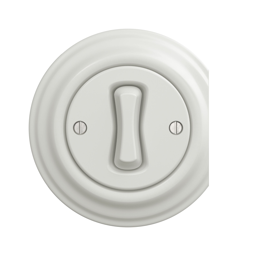 Kliklap - Interruptor de pulsador vintage blanco