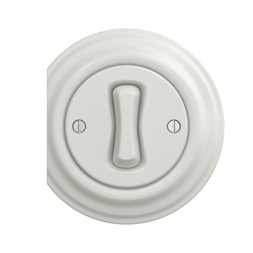 Kliklap - Interruptor de pulsador vintage blanco