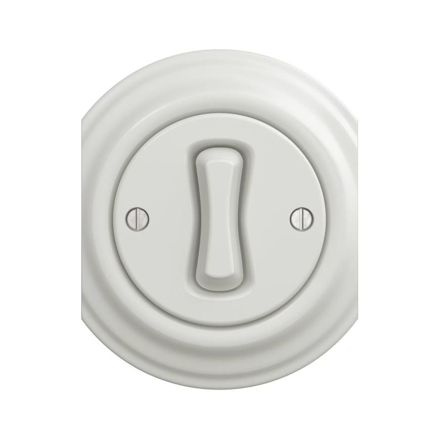 Kliklap - Interruptor de pulsador vintage blanco