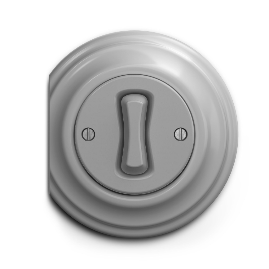 Kliklap - Interruptor de pulsador vintage gris
