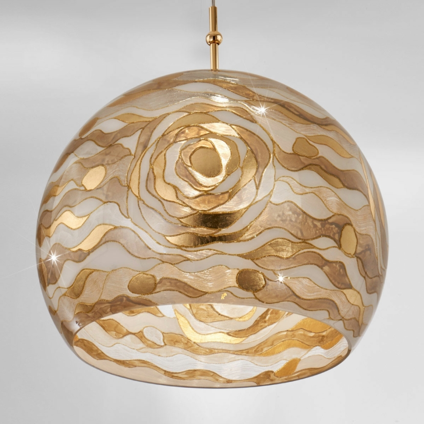 Kolarz 0392.31L.3.Aq.Ch - Lámpara colgante LUNA 1xE27/60W/230V 24K dorado