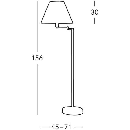 Kolarz 264.41.4 - Lámpara de pie HILTON 1x E27/60W/230V
