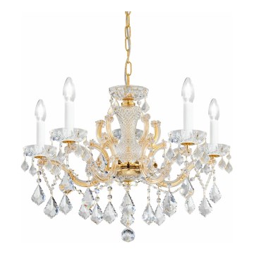 Kolarz 3149.85.3.KoT - Lámpara colgante de cristal MARIA LOUISE 5xE14/40W/230V 24K dorado