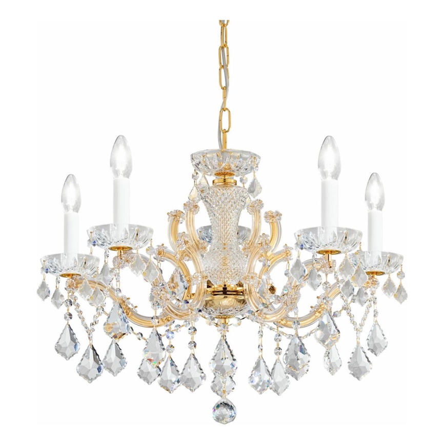 Kolarz 3149.85.3.KoT - Lámpara colgante de cristal MARIA LOUISE 5xE14/40W/230V 24K dorado