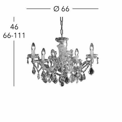 Kolarz 3149.85.3.KoT - Lámpara colgante de cristal MARIA LOUISE 5xE14/40W/230V 24K dorado