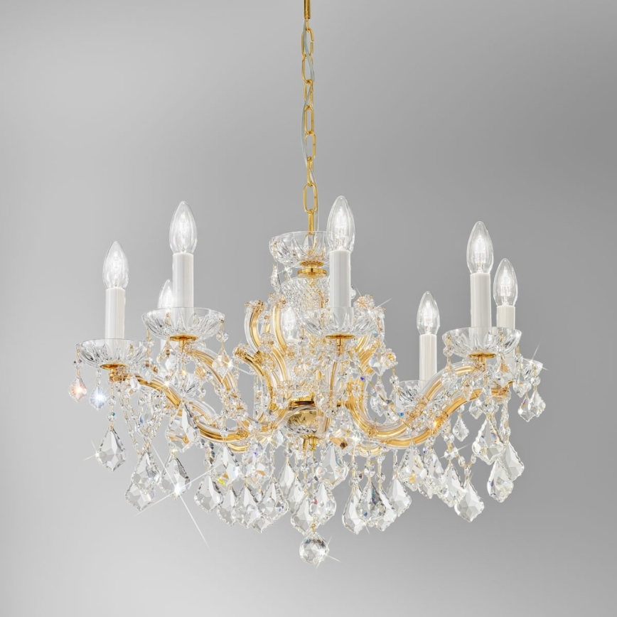 Kolarz 3149.88.3.KoT - Lámpara colgante de cristal MARIA LOUISE 8xE14/40W/230V 24K dorado