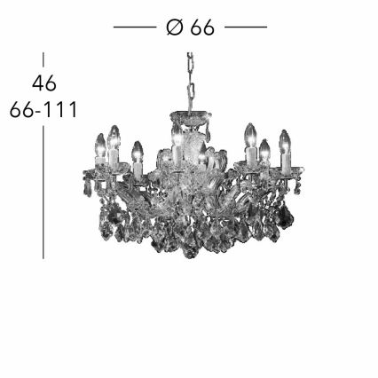 Kolarz 3149.88.3.KoT - Lámpara colgante de cristal MARIA LOUISE 8xE14/40W/230V 24K dorado