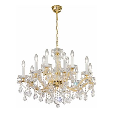 Kolarz 3149.88+4.3.KoT - Lámpara colgante de cristal MARIA LOUISE 12xE14/40W/230V 24K dorado