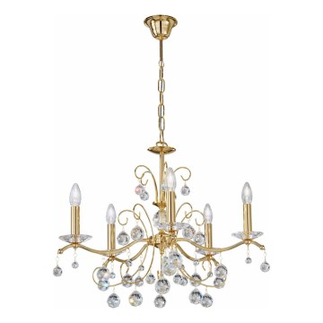 Kolarz 3234.85.3.KoT - Lámpara colgante de cristal CARMEN 5xE14/60W/230V 24K dorado