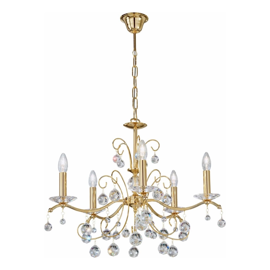 Kolarz 3234.85.3.KoT - Lámpara colgante de cristal CARMEN 5xE14/60W/230V 24K dorado
