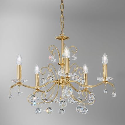 Kolarz 3234.85.3.KoT - Lámpara colgante de cristal CARMEN 5xE14/60W/230V 24K dorado