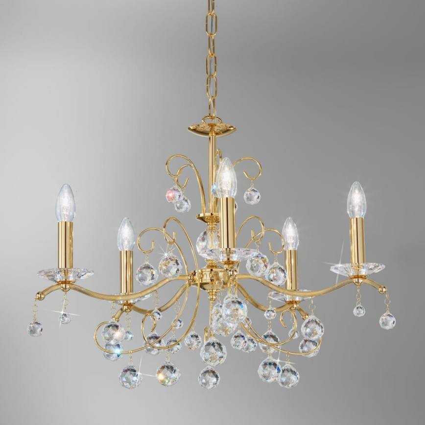 Kolarz 3234.85.3.KoT - Lámpara colgante de cristal CARMEN 5xE14/60W/230V 24K dorado