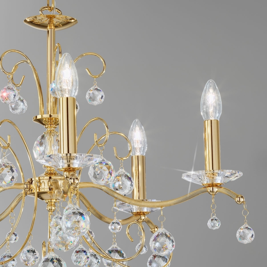 Kolarz 3234.85.3.KoT - Lámpara colgante de cristal CARMEN 5xE14/60W/230V 24K dorado