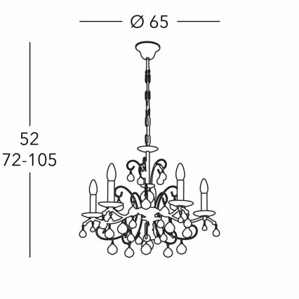 Kolarz 3234.85.3.KoT - Lámpara colgante de cristal CARMEN 5xE14/60W/230V 24K dorado
