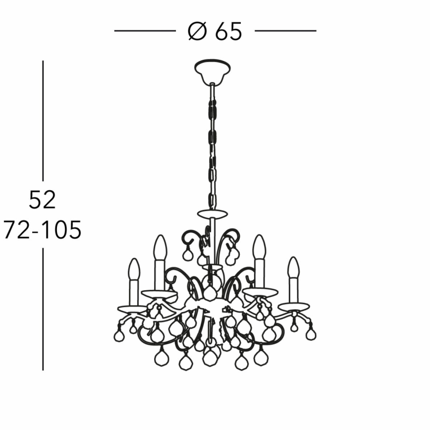 Kolarz 3234.85.3.KoT - Lámpara colgante de cristal CARMEN 5xE14/60W/230V 24K dorado